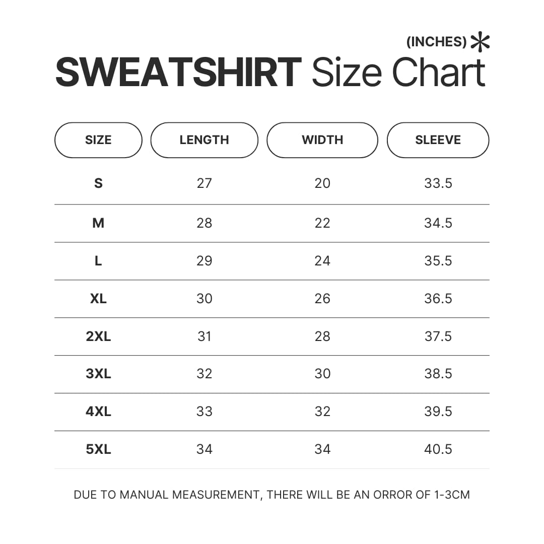Sweatshirt Size Chart - Finding Nemo Store