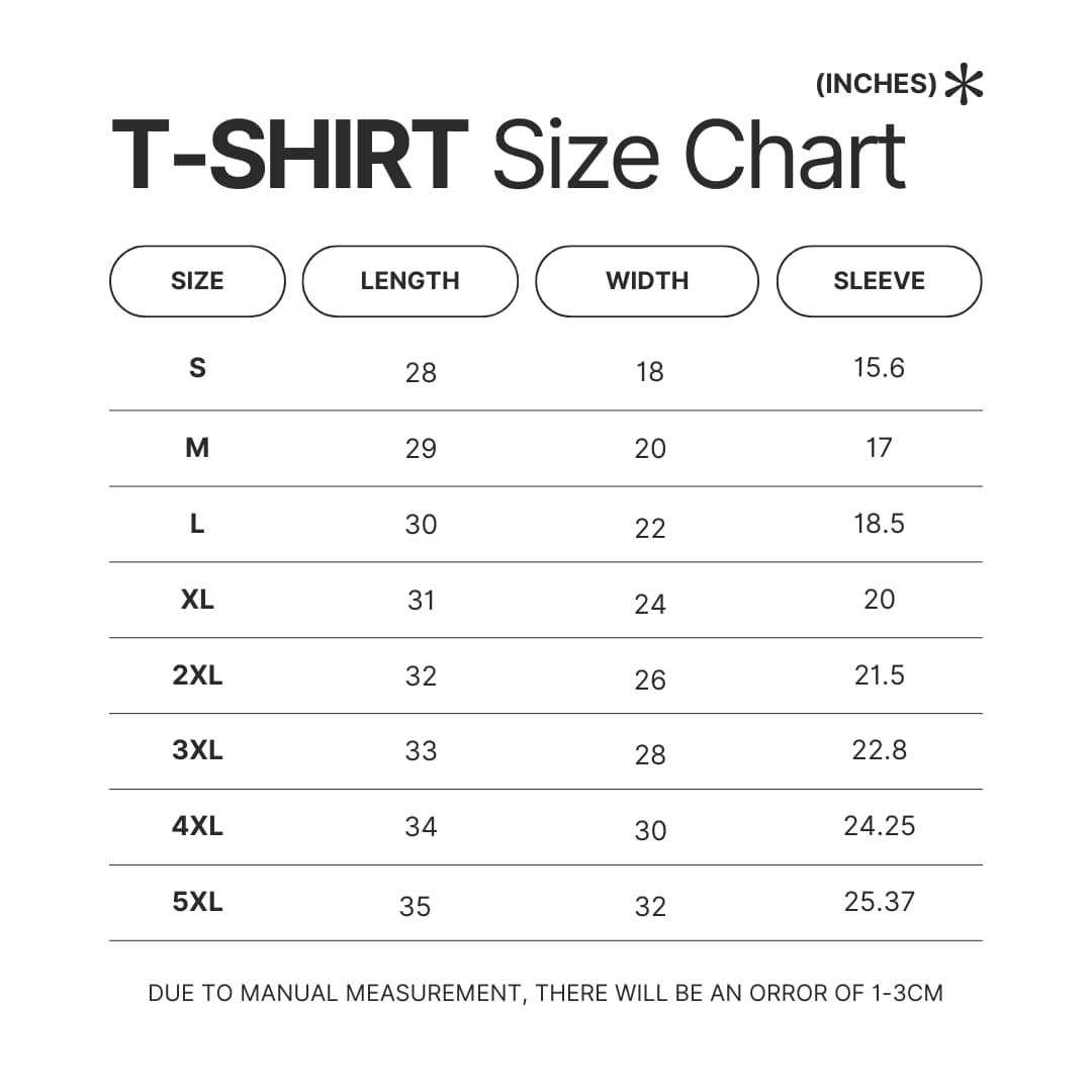 T shirt Size Chart - Finding Nemo Store