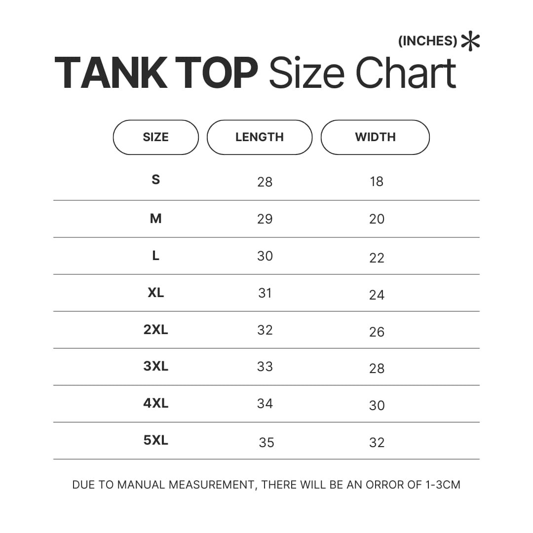 Tank Top Size Chart - Finding Nemo Store
