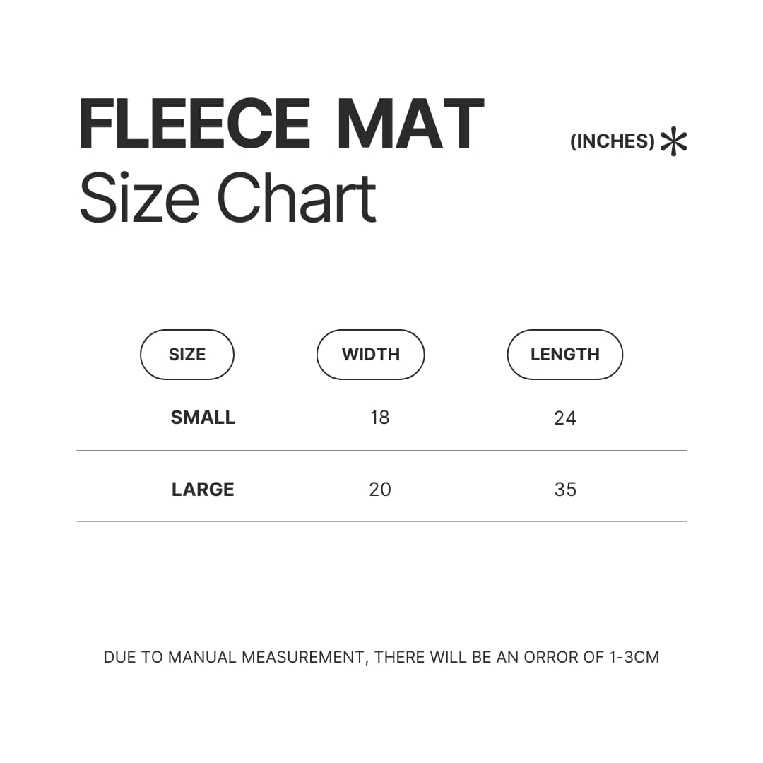 Fleece Mat Size Chart - Finding Nemo Store