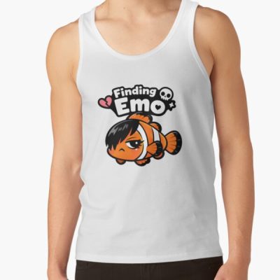 Finding Emo Kawaii Vector Fish Parody Tank Top