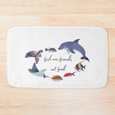 Fish Are Friends Not Food Bath Mat