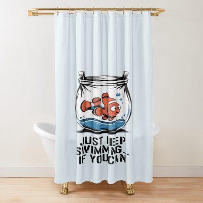 Banksy Nemo Just Keep Swimming If You Can Shower Curtain