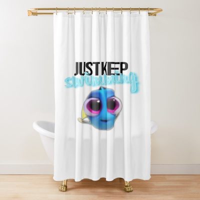 Just Keep Swimming Shower Curtain