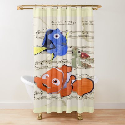 Nemo Egg Decor Sheet Music Shower Curtain