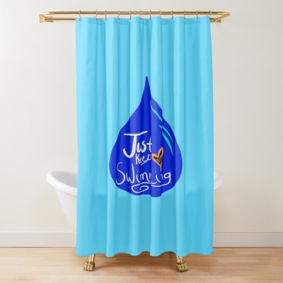 Just Keep Swimming Art Shower Curtain