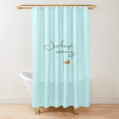 What Do We Do We Swim Swim Shower Curtain